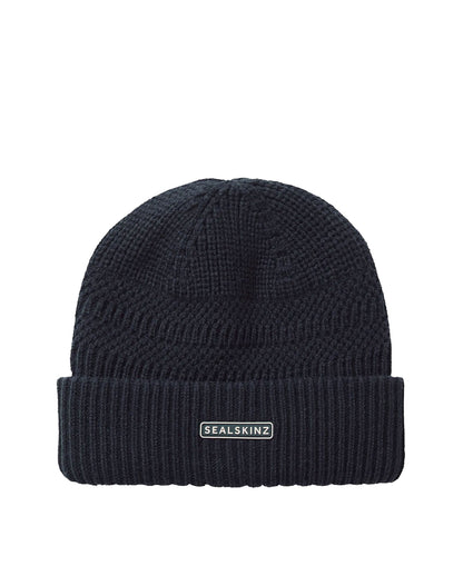 Gressenhall Waterproof Stripe Roll Cuff Beanie - Navy