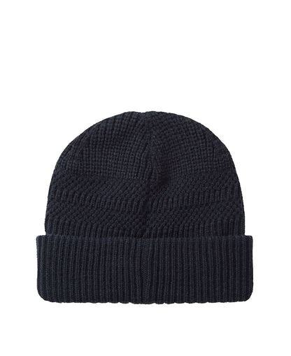 Gressenhall Waterproof Stripe Roll Cuff Beanie - Navy