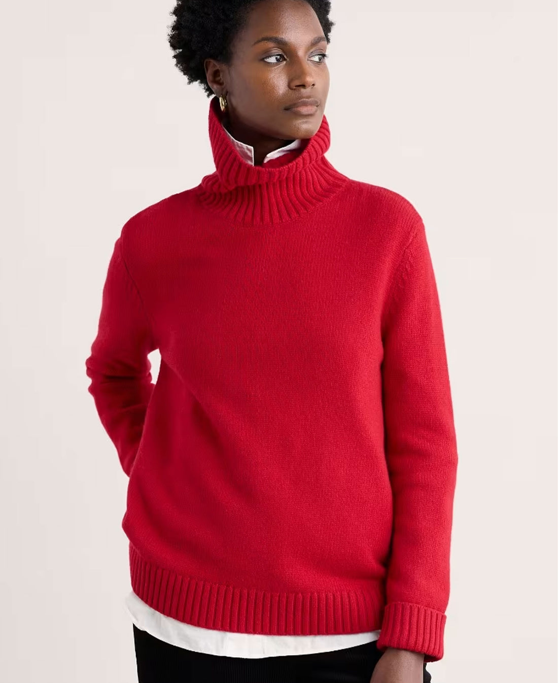 Braque Lambswool Blend Roll Neck Jumper - Carmine