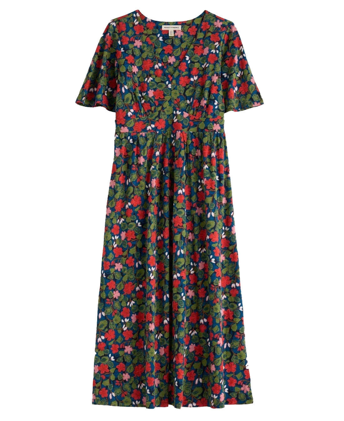 Chateaux Half Sleeve Maxi Dress - Houseplant Maritime