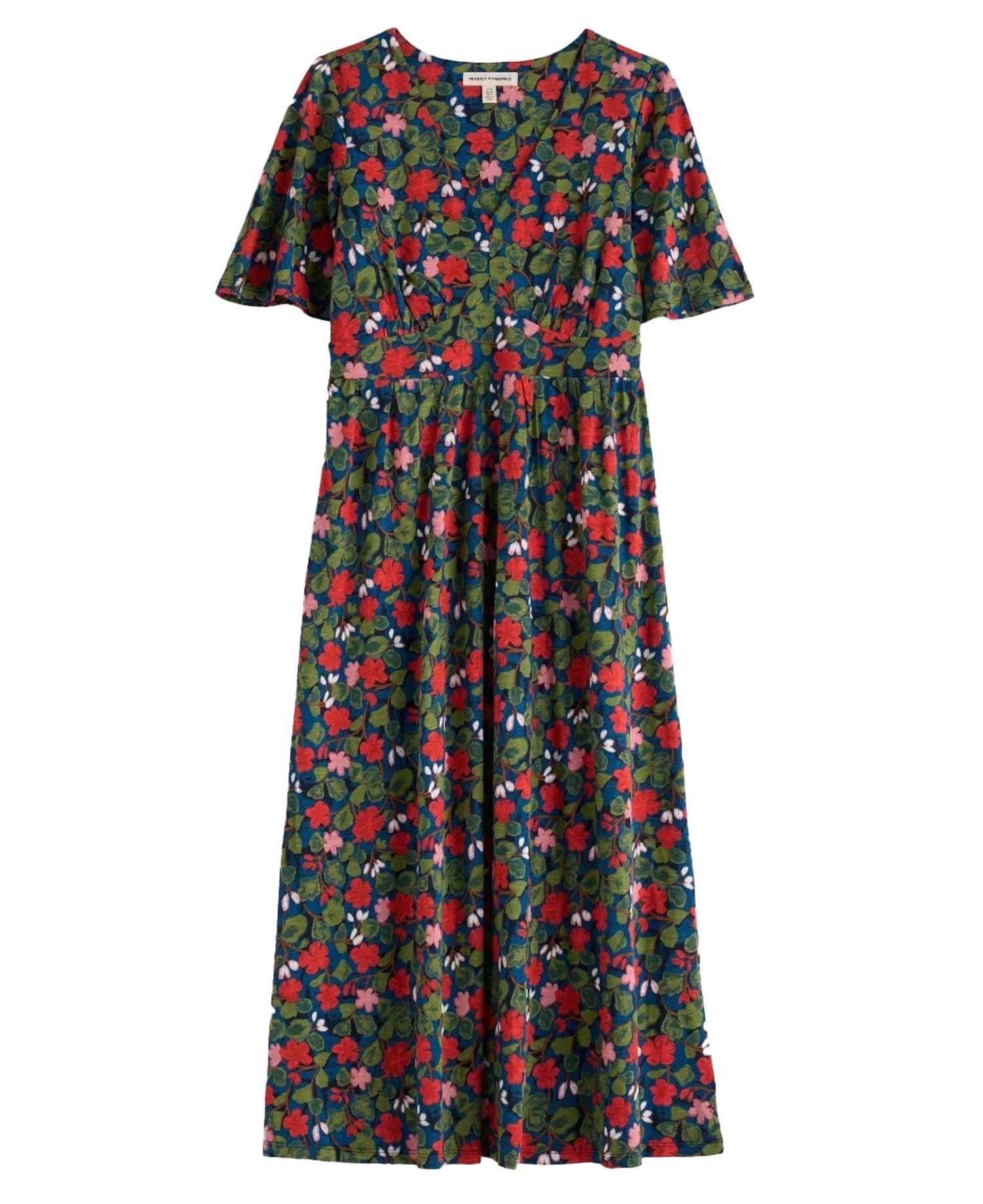 Chateaux Half Sleeve Maxi Dress - Houseplant Maritime