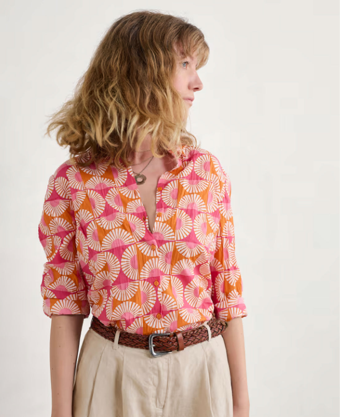 Larissa Shirt - Sun Geo Marigold