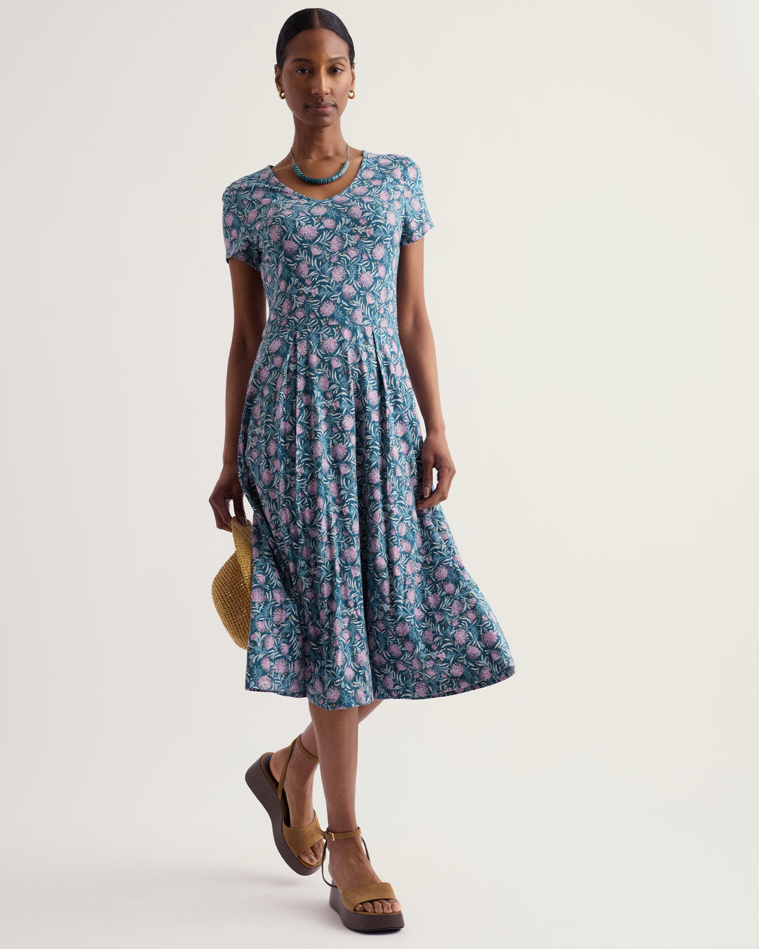 Pier View Dress - Pin Cushion Protea Storm