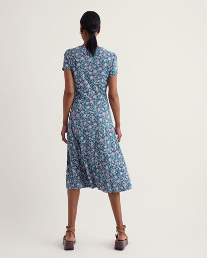 Pier View Dress - Pin Cushion Protea Storm