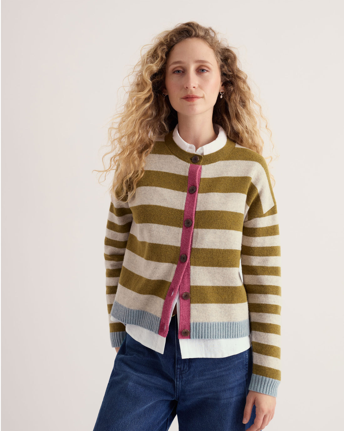 Pinwell Cardigan - Bright Shape Fern Moss