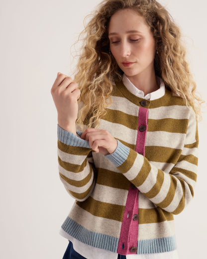 Pinwell Cardigan - Bright Shape Fern Moss