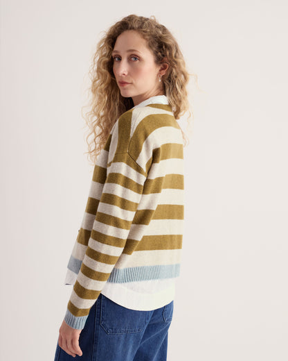 Pinwell Cardigan - Bright Shape Fern Moss