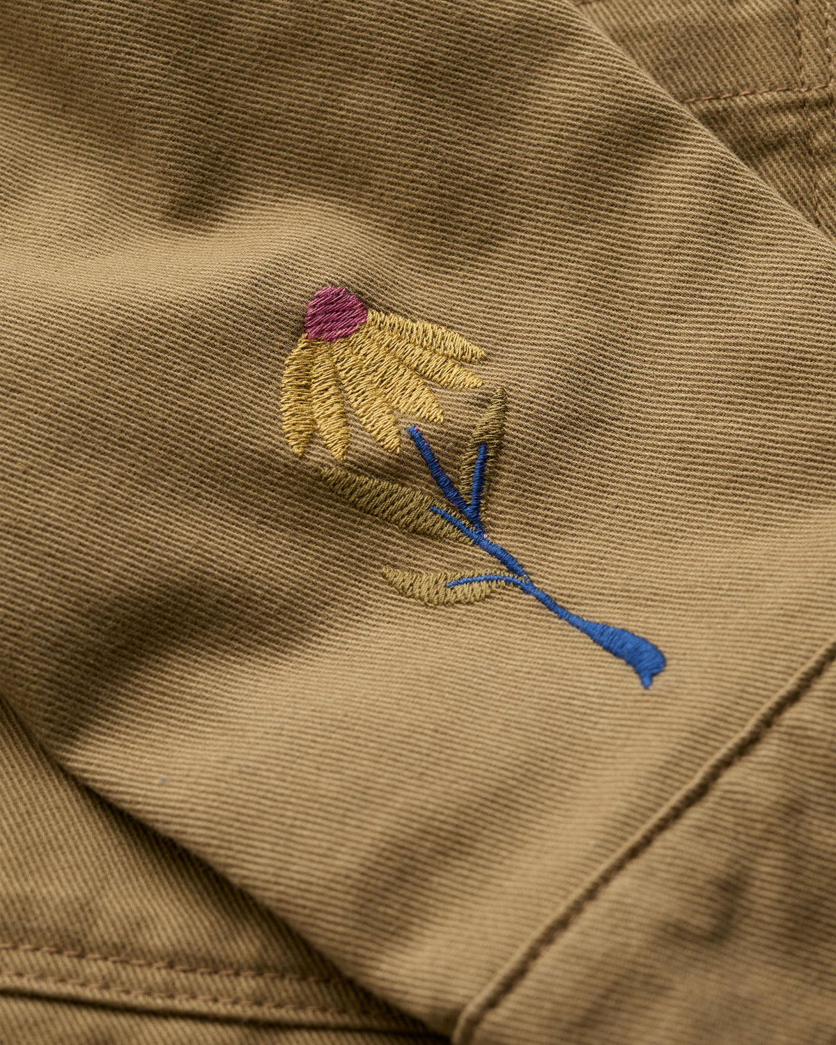 Porth Embroidered Jacket - Flora Embroidery Fern Moss