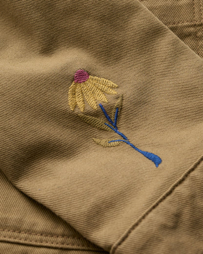 Porth Embroidered Jacket - Flora Embroidery Fern Moss