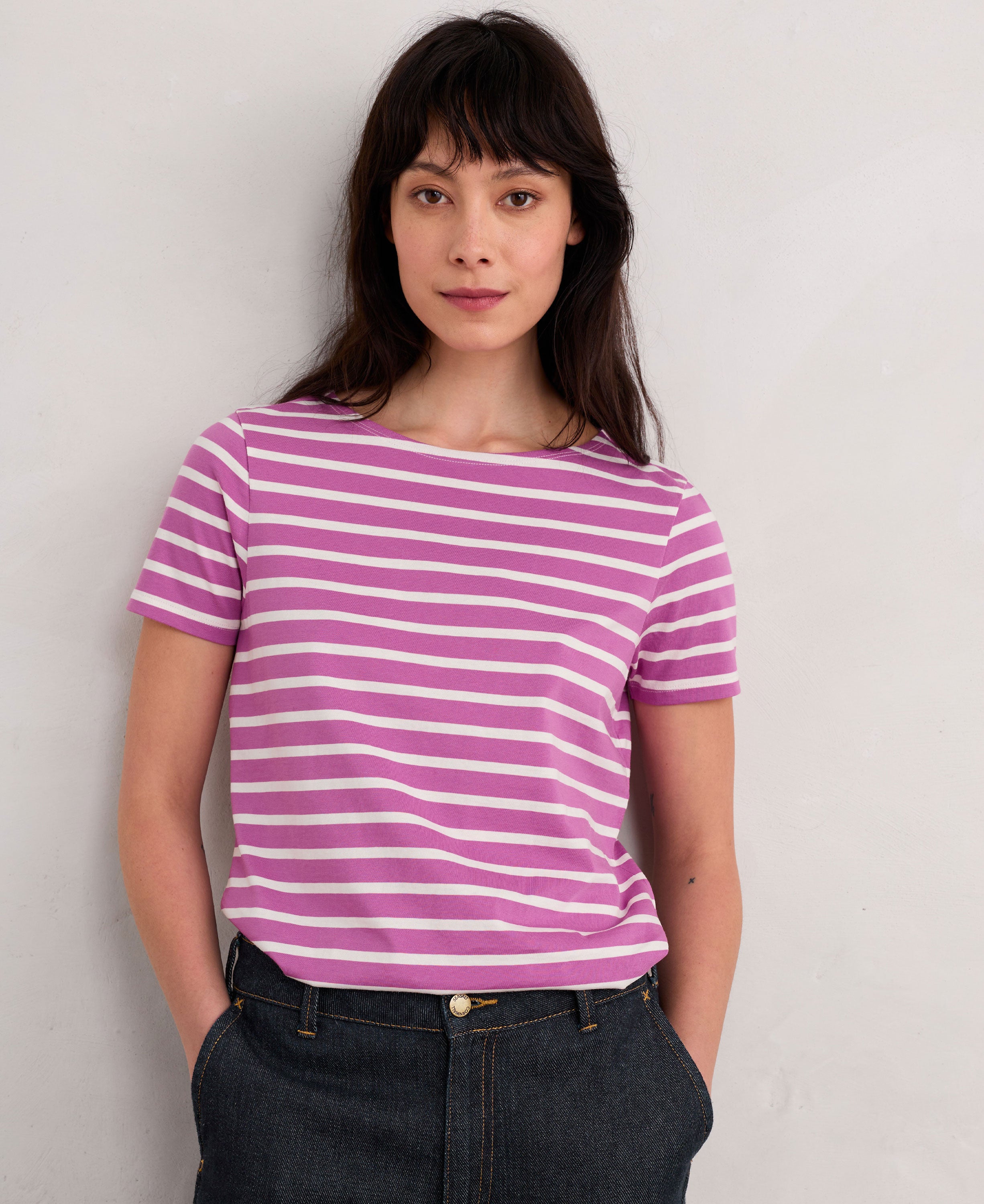 Sailor T-Shirt - Breton Viola Chalk