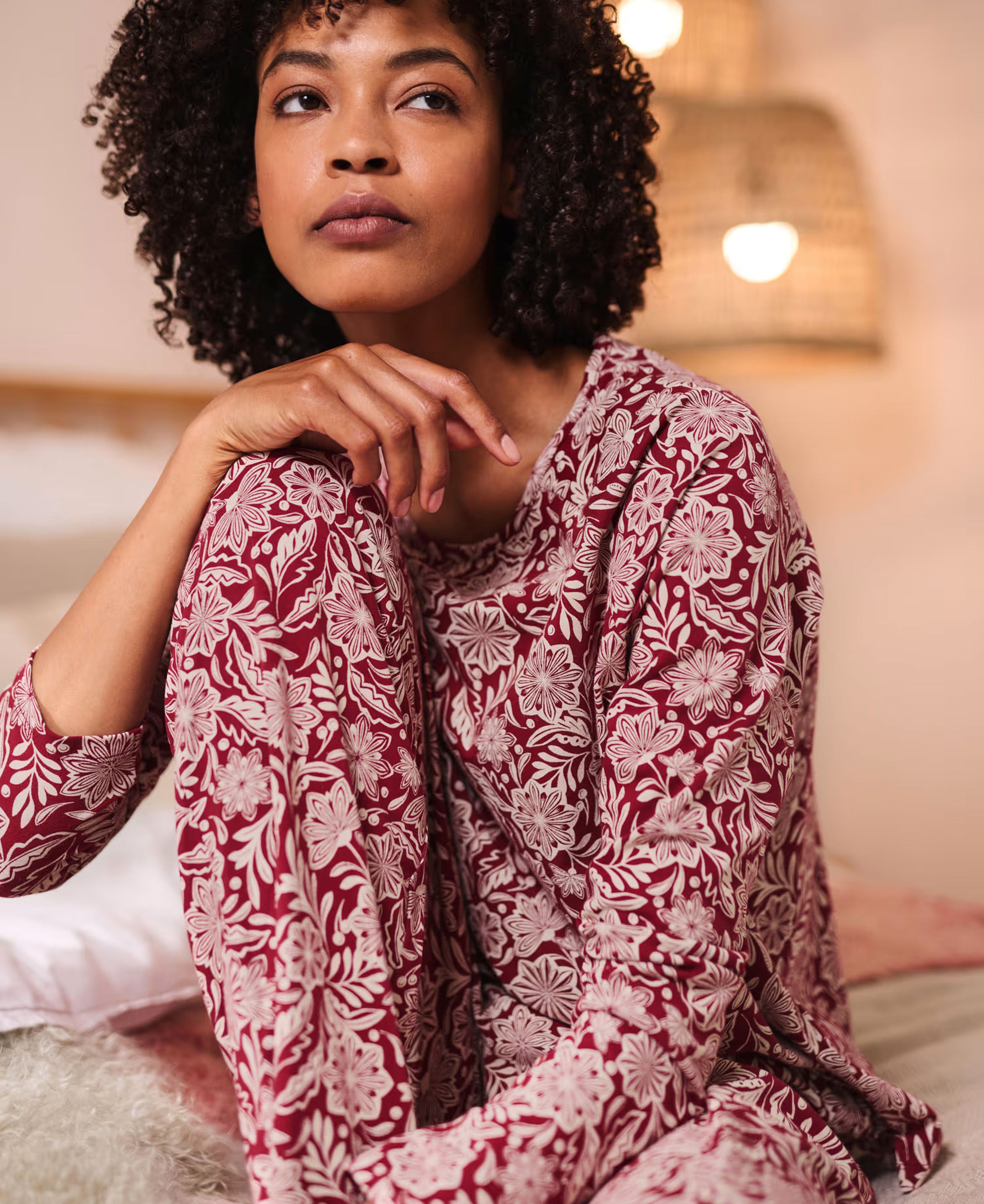 Setting Sun Pyjamas - Folky Snowflake Dahlia Aran