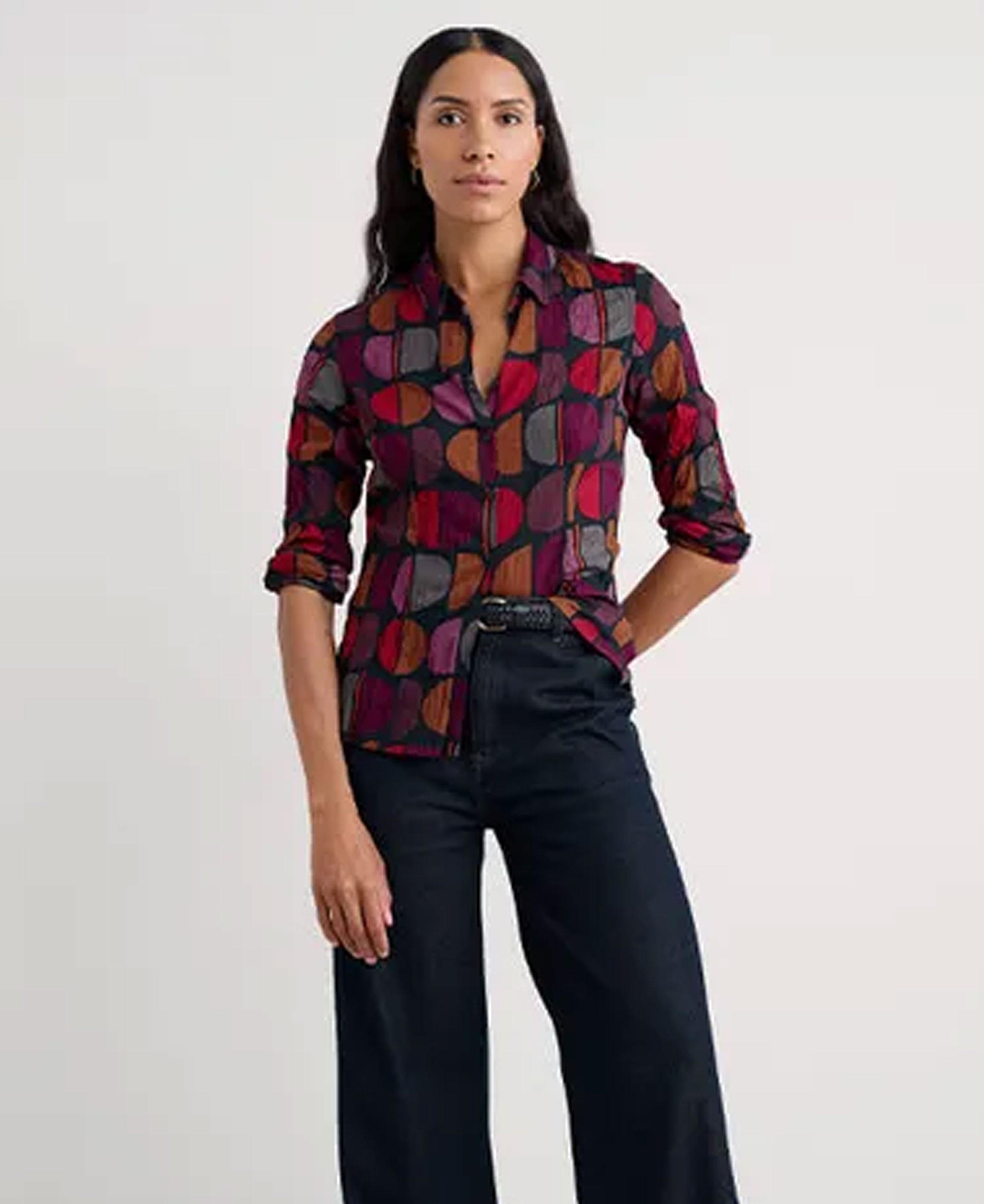 Larissa Shirt - Half Moon Stamp Onyx