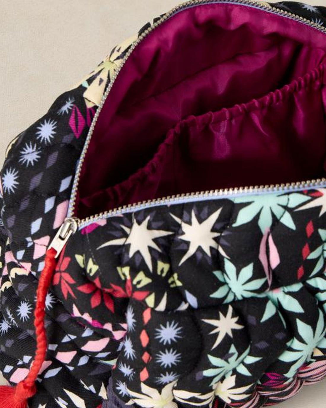 Shelby Quilted Wash Bag - Black Print