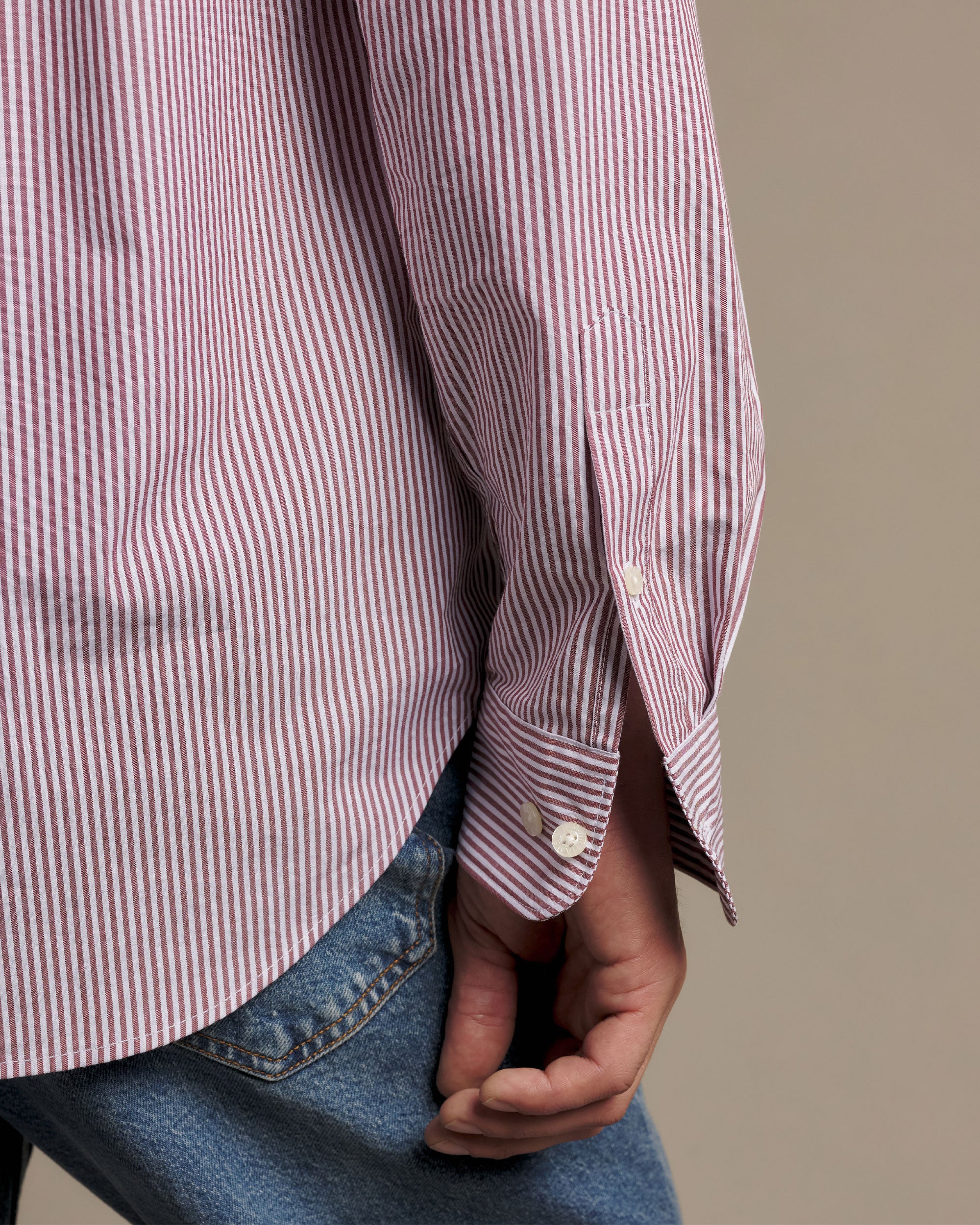 Sommers Poplin Stripe Shirt - Rust