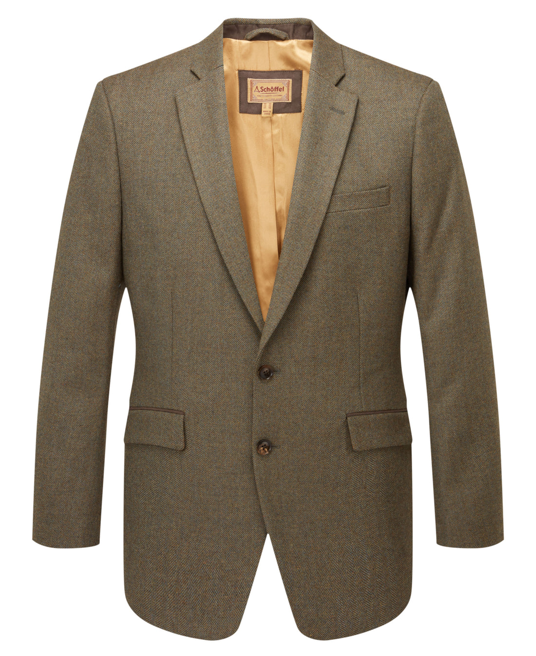 St Andrews Tweed Sports Jacket - Loden Green Herringbone Tweed