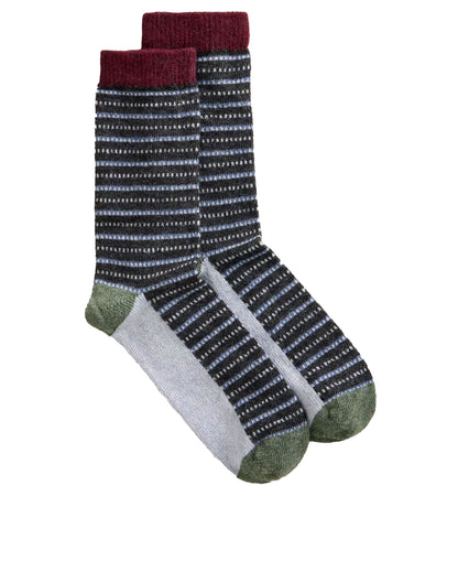 Stripe Wool Sock - Navy Multi