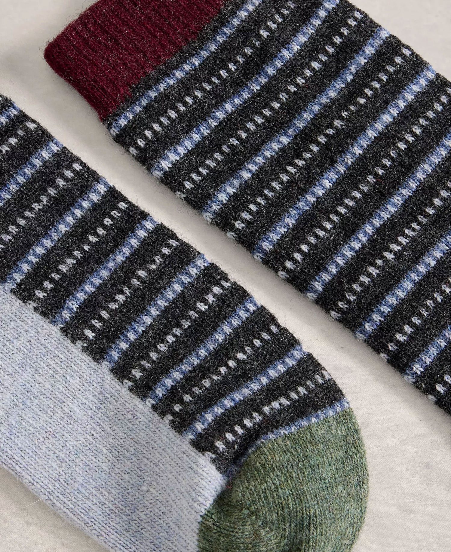 Stripe Wool Sock - Navy Multi
