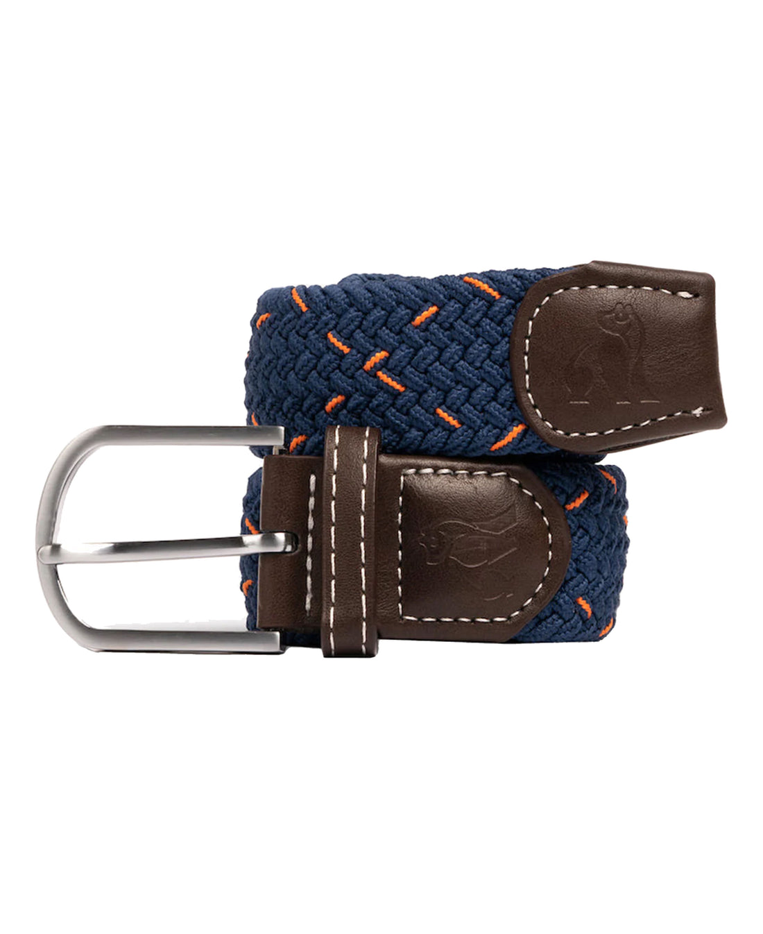 Woven Belt - Navy/Orange Dot