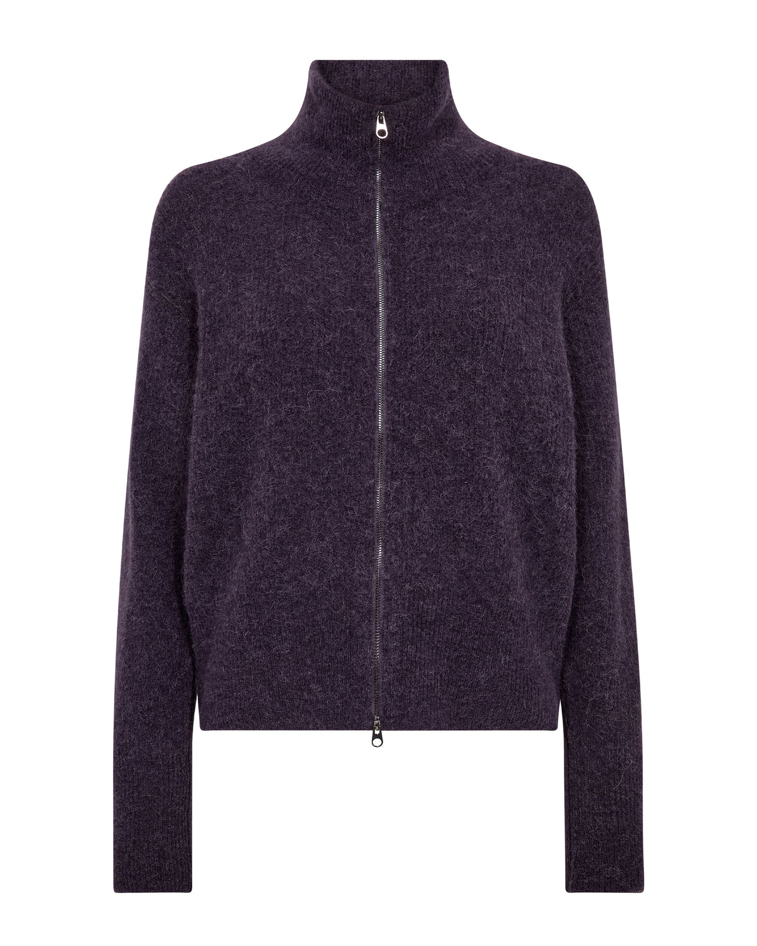 Thora Knit Zip Cardigan - Sweet Grape