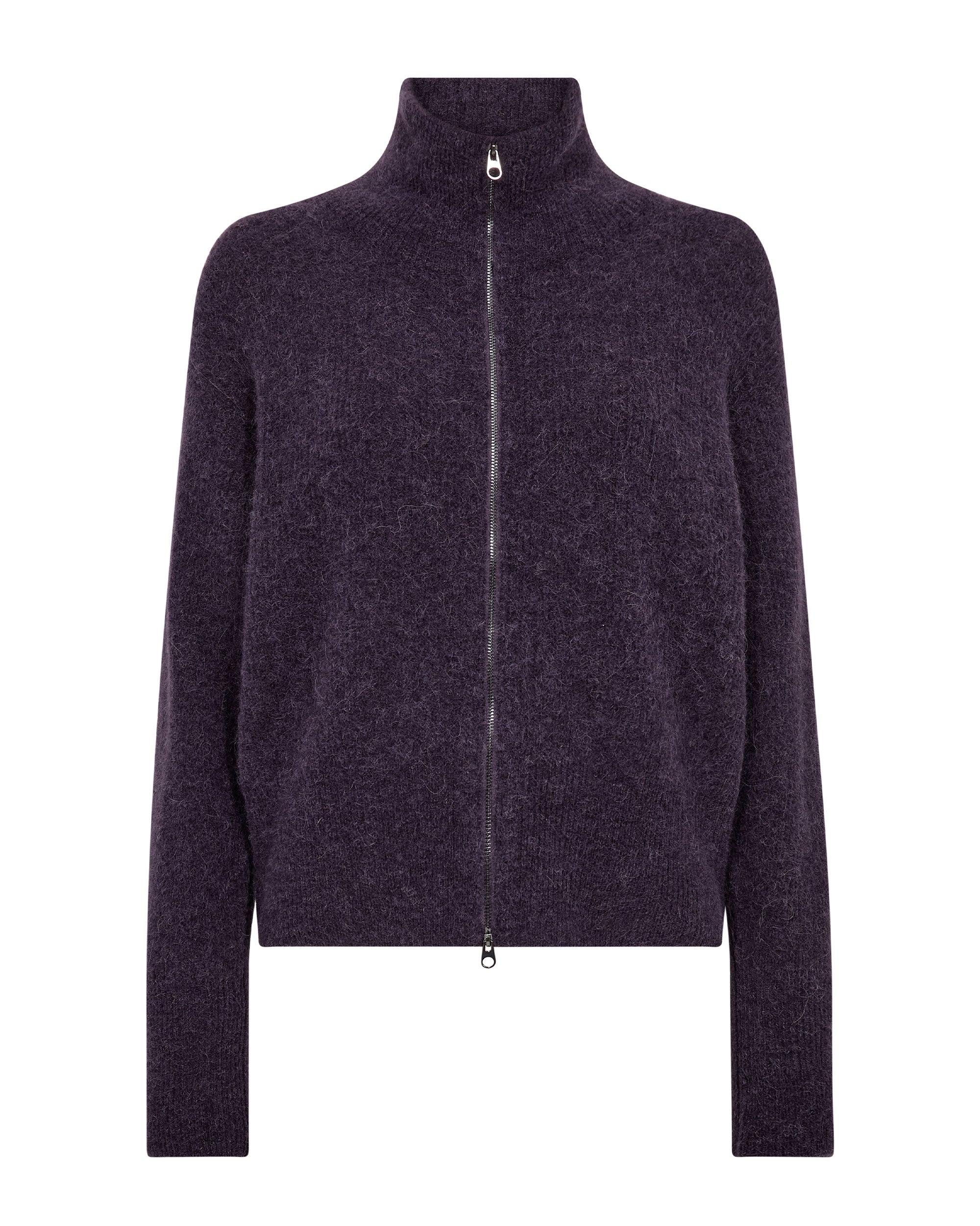 Thora Knit Zip Cardigan - Sweet Grape