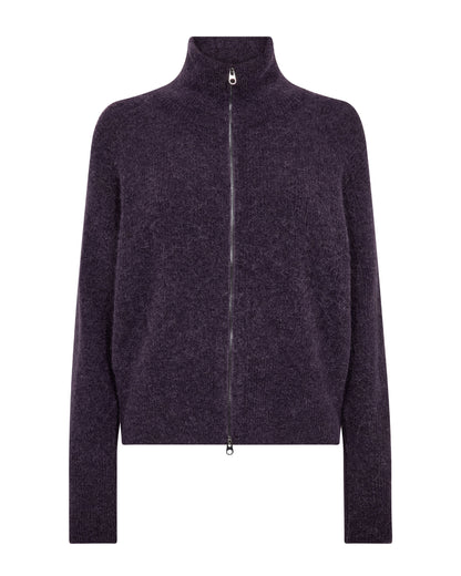 Thora Knit Zip Cardigan - Sweet Grape