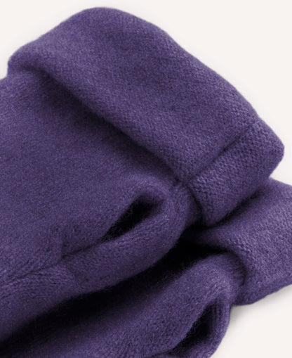 Cashmere Fingerless Gloves - Purple