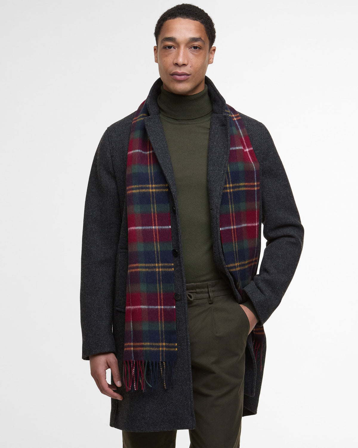 Wool Cashmere Tartan Scarf - Winterberry Tartan