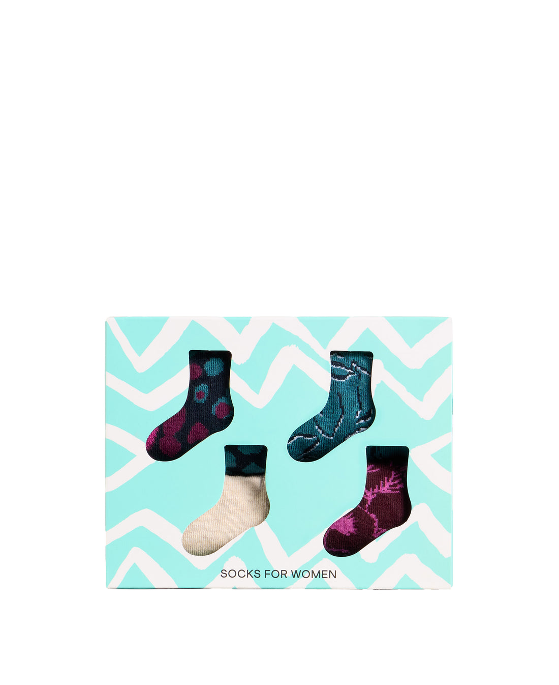 4 Pack Floral Print Ankle Socks - Purple Multi