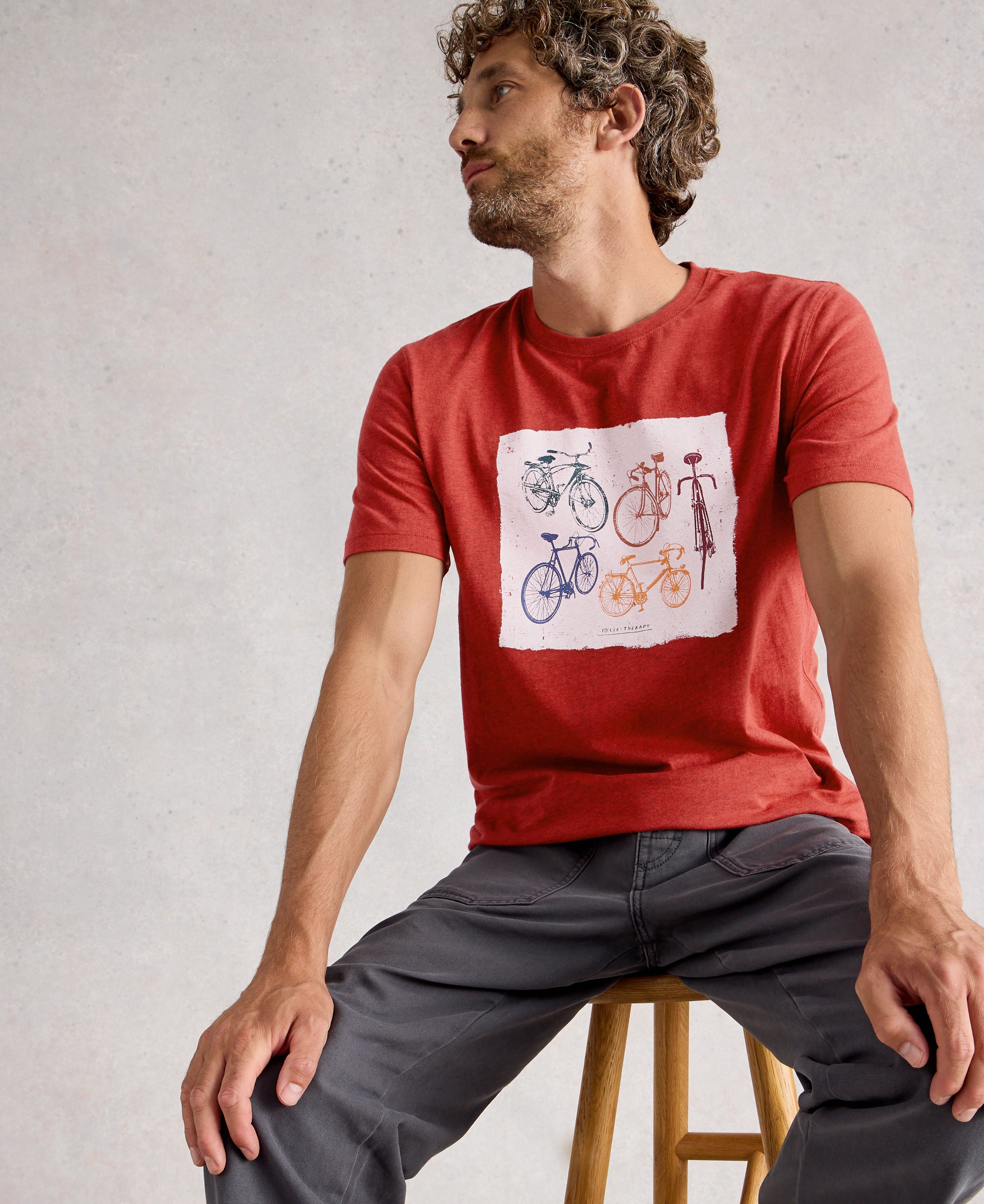 Abersoch Graphic Multi Bike Tee - Red Print
