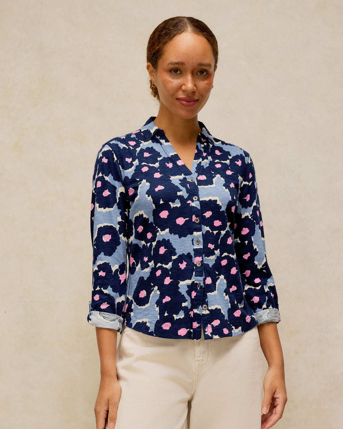 Annie Jersey Shirt - Blue Print