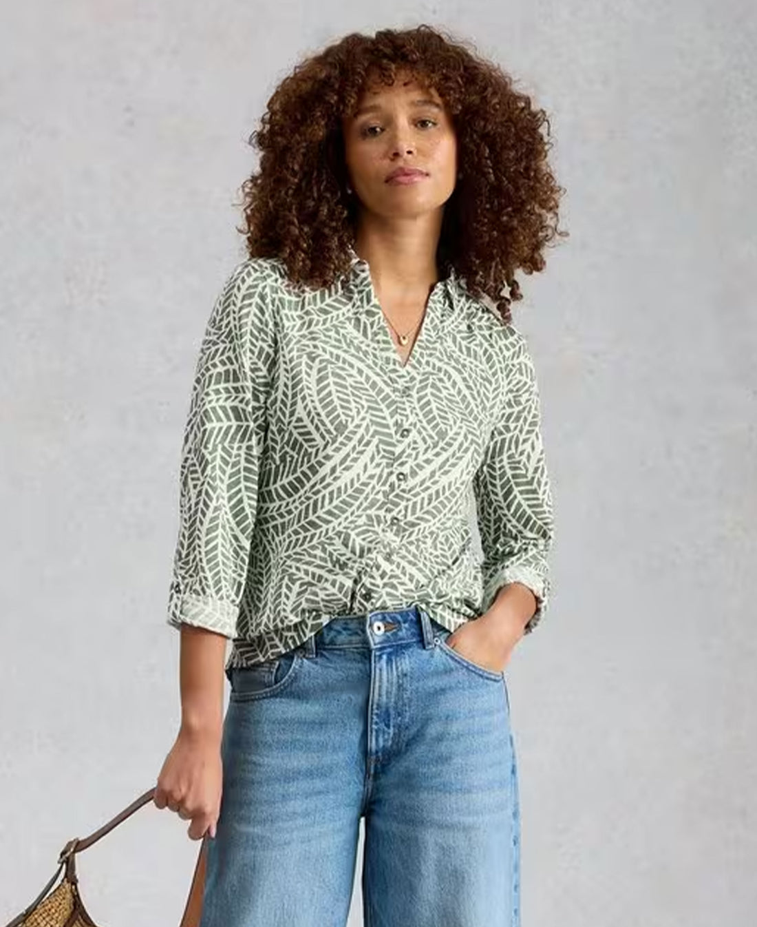 Annie Jersey Shirt - Green Print