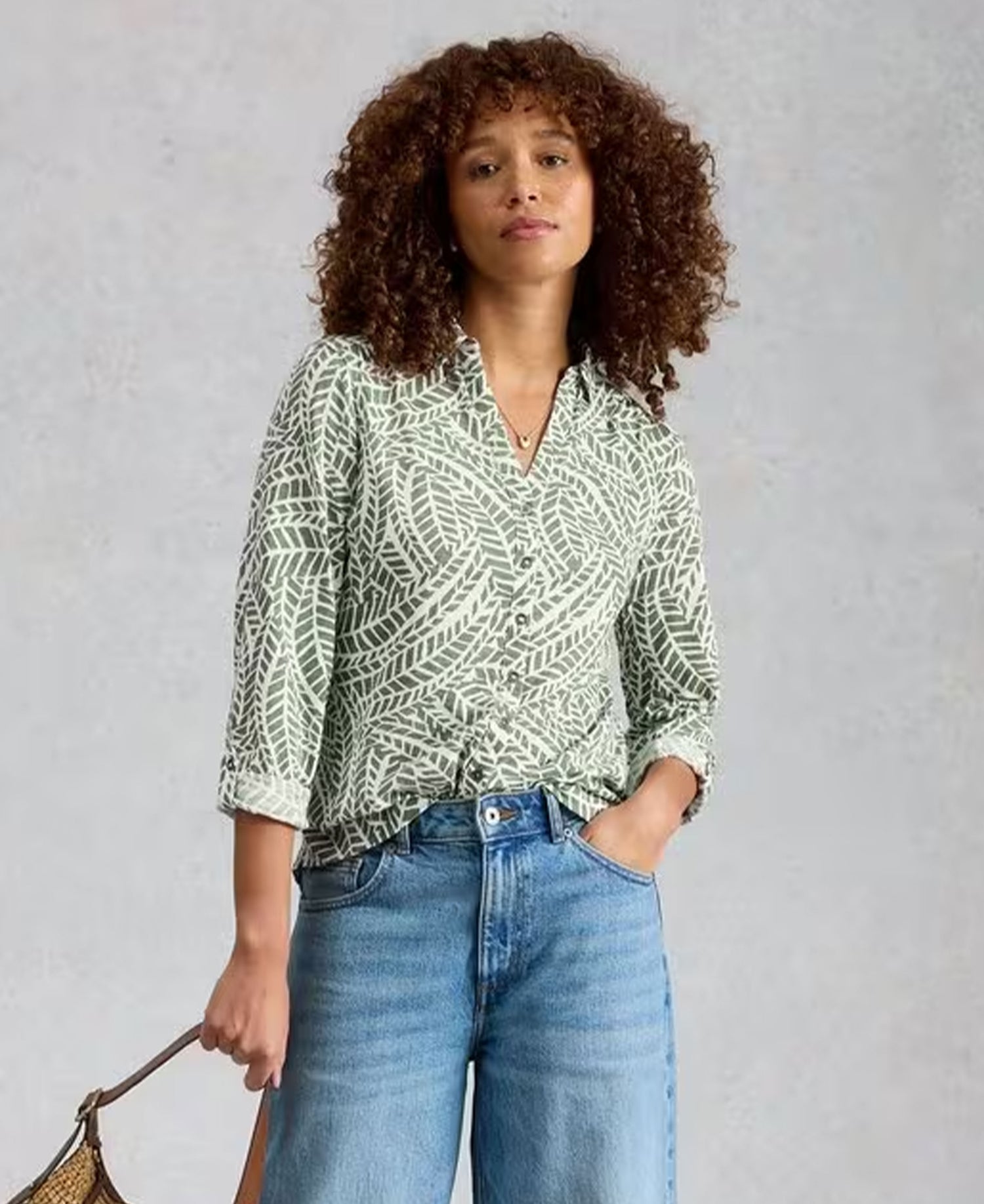 Annie Jersey Shirt - Green Print