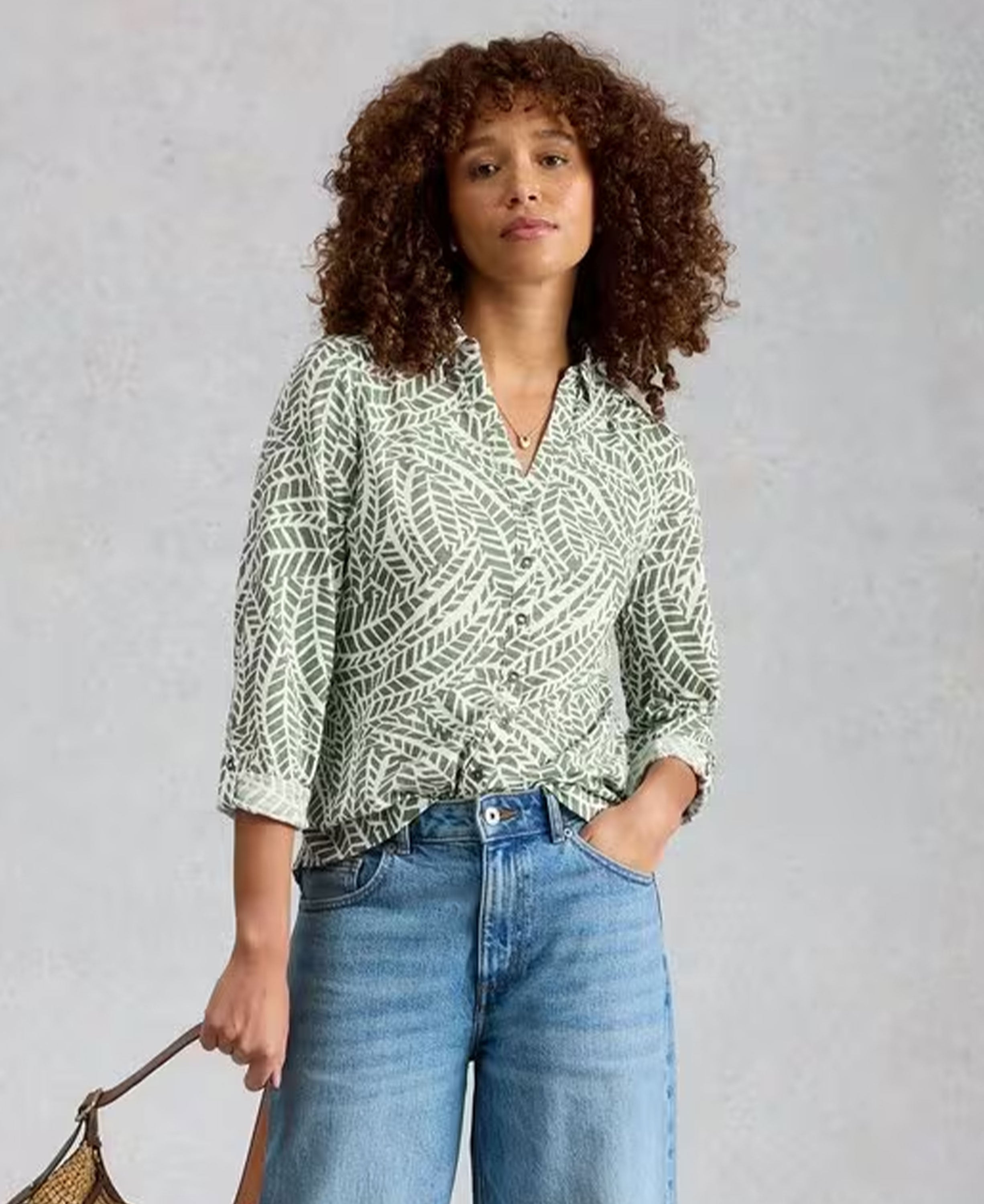 Annie Jersey Shirt - Green Print
