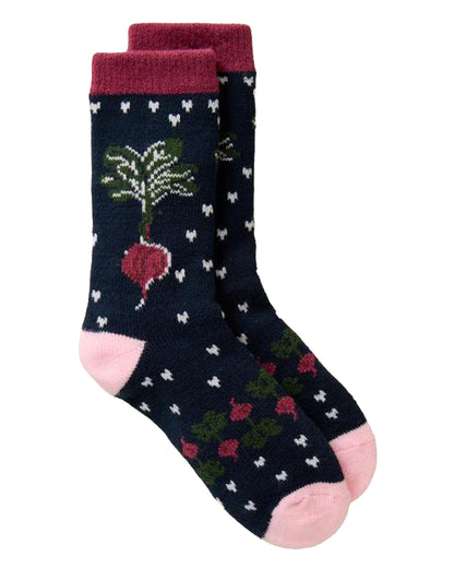 Beetroot Cabin Sock - Navy Multi