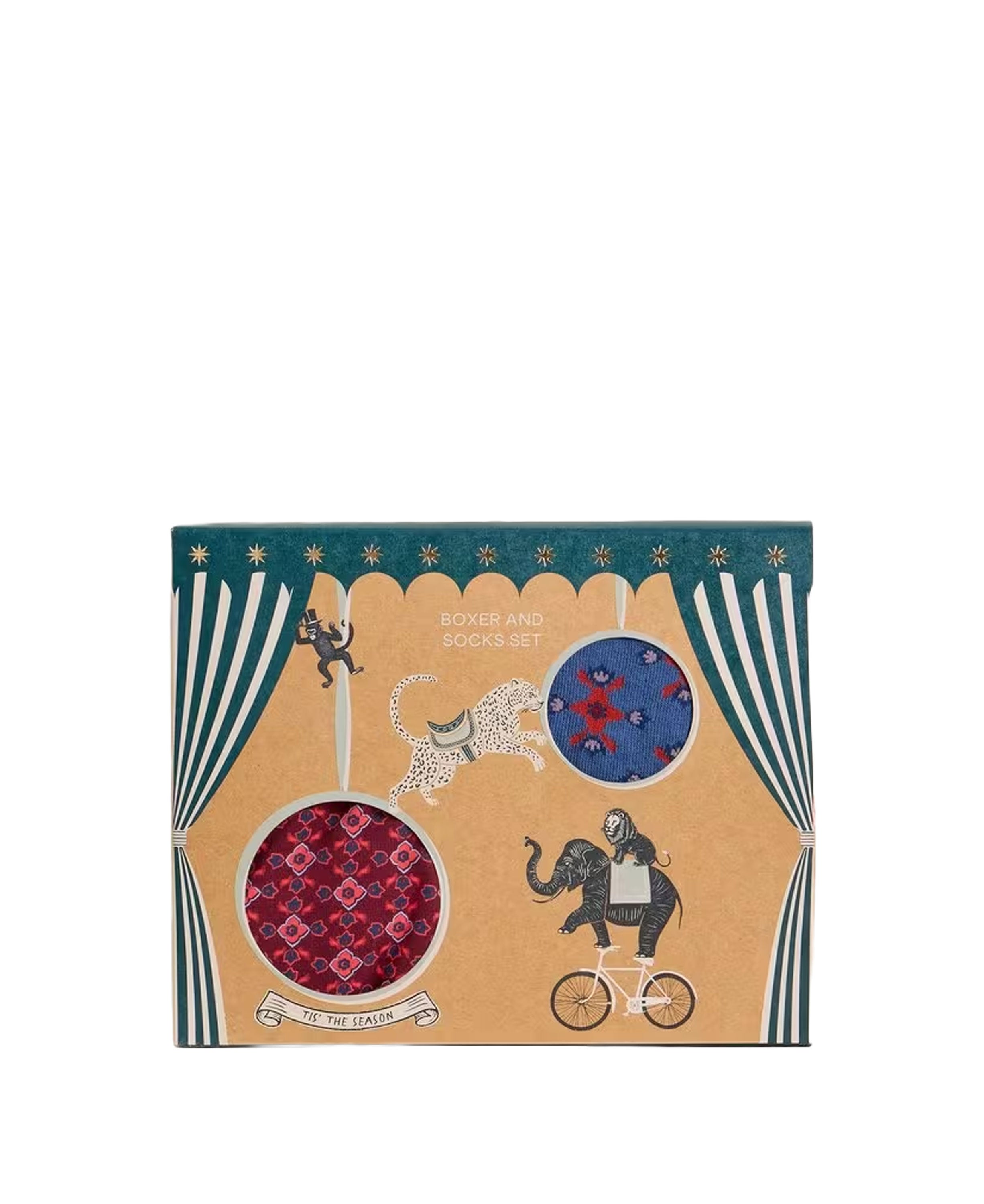 Boxers &amp; Sock Gift Set - Dark Red