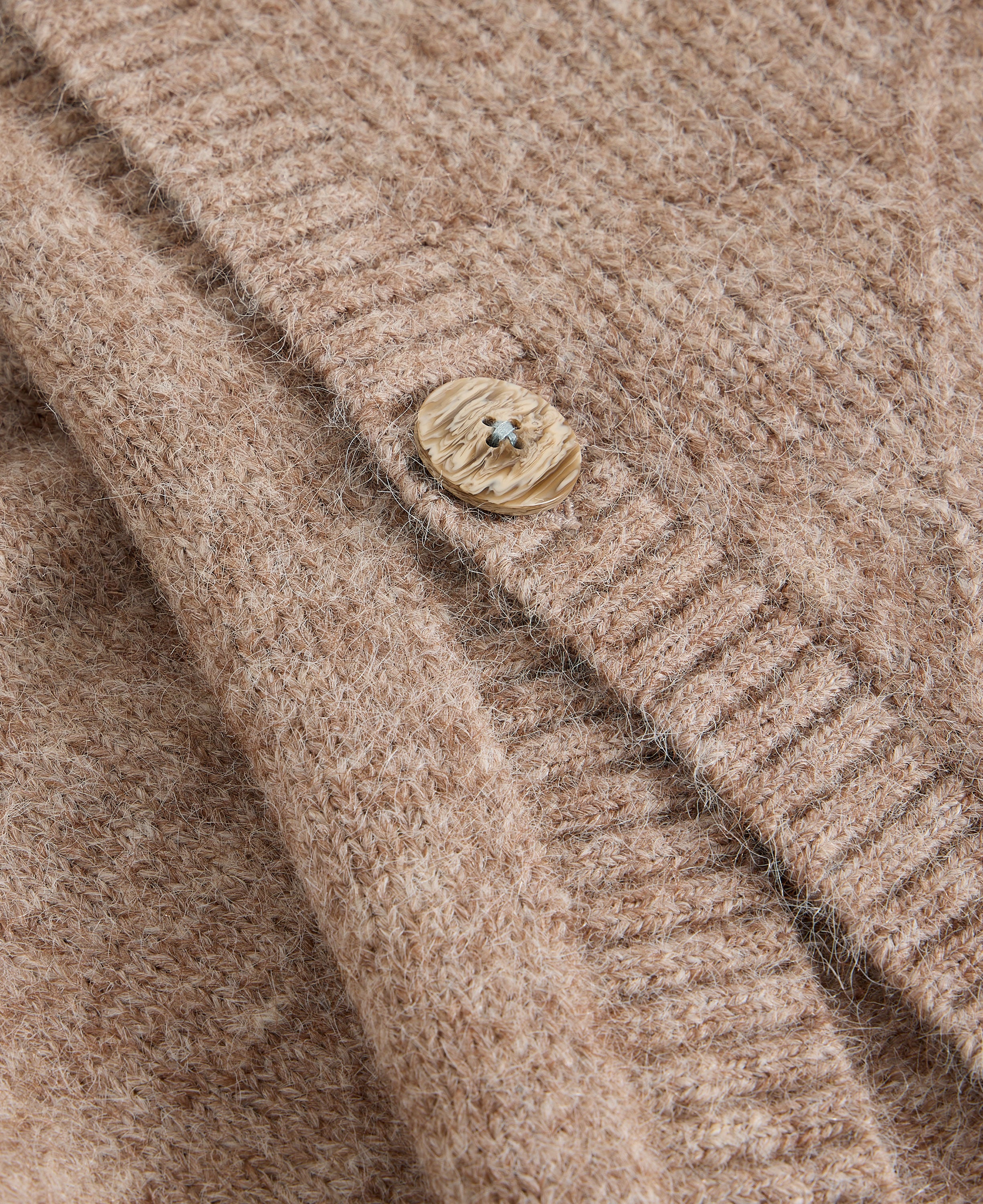 Diamond Stitch Poncho - Light Natural