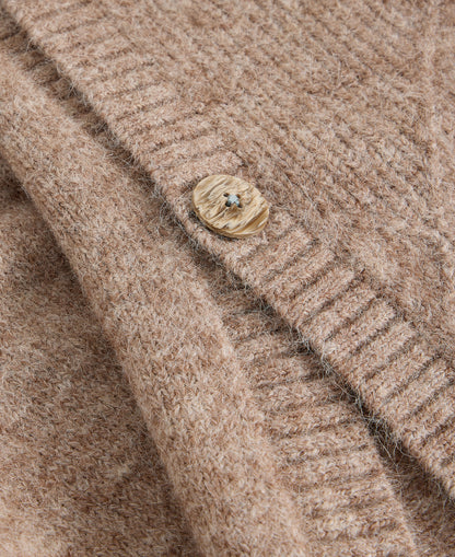 Diamond Stitch Poncho - Light Natural