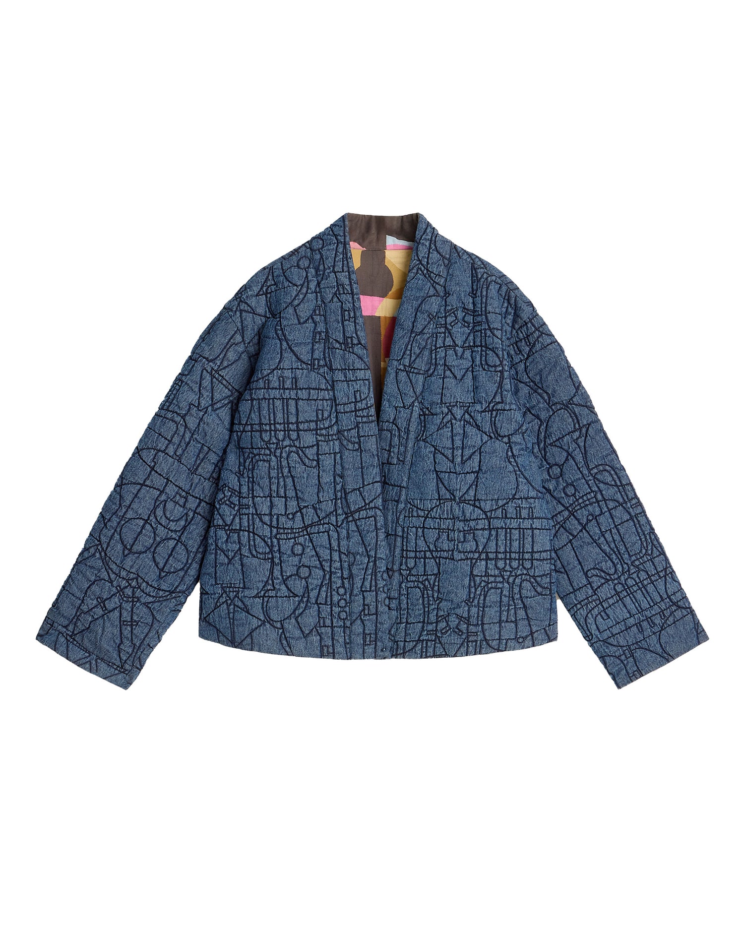 Elodie Reversible Jacket - Blue Multi