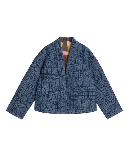 Elodie Reversible Jacket - Blue Multi