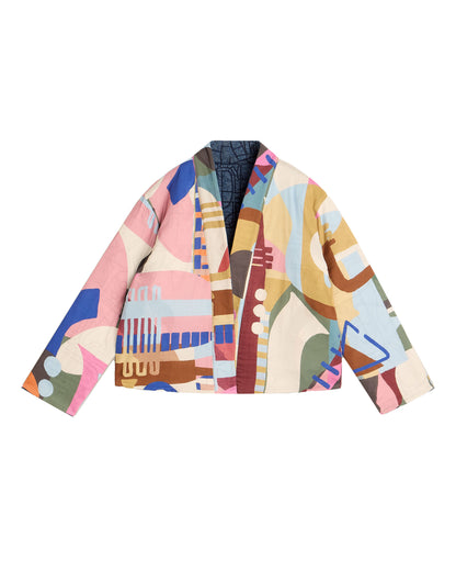 Elodie Reversible Jacket - Blue Multi