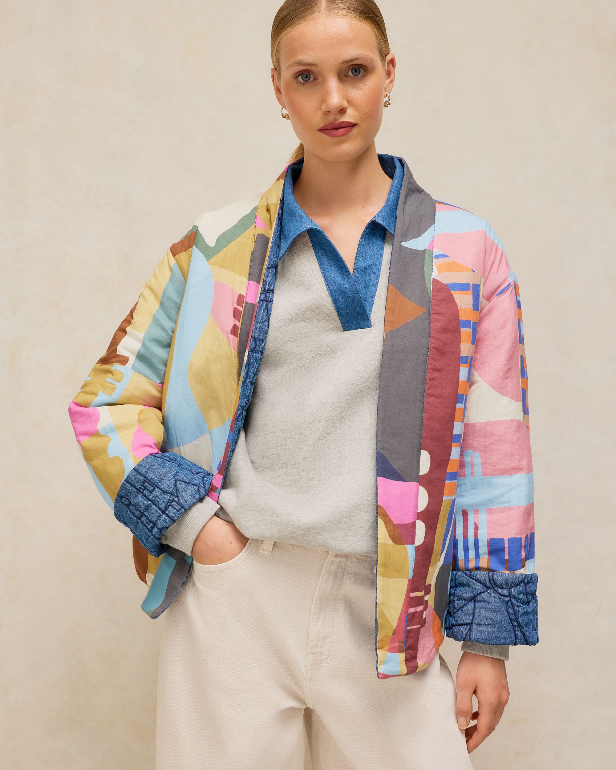 Elodie Reversible Jacket - Blue Multi