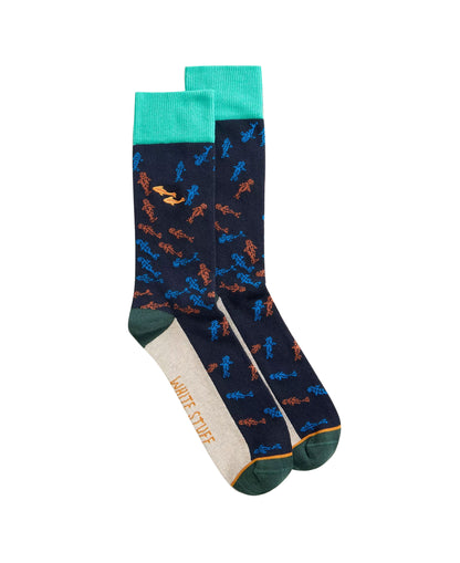 Embroidered Ankle Sock - Navy Multi