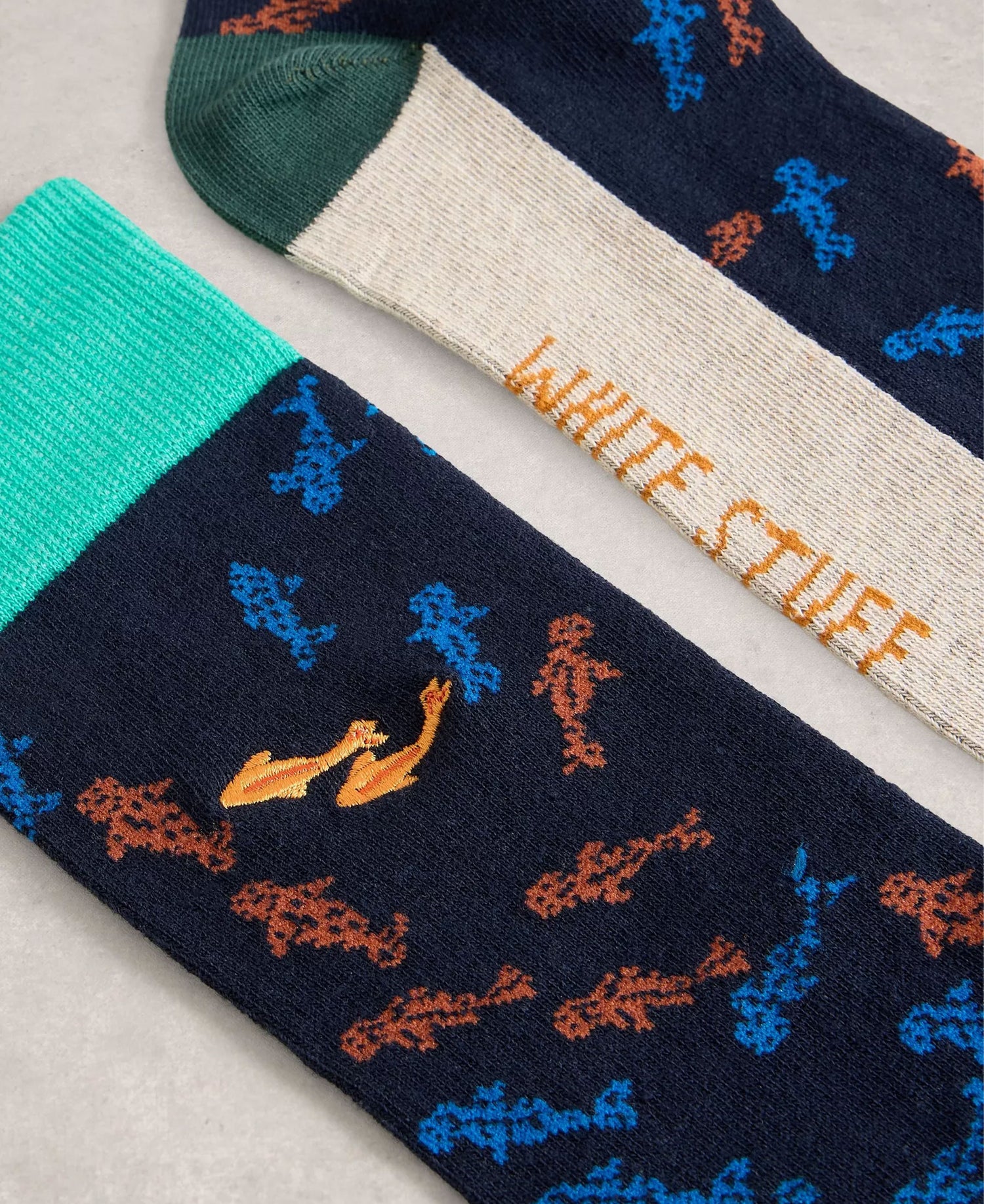 Embroidered Ankle Sock - Navy Multi