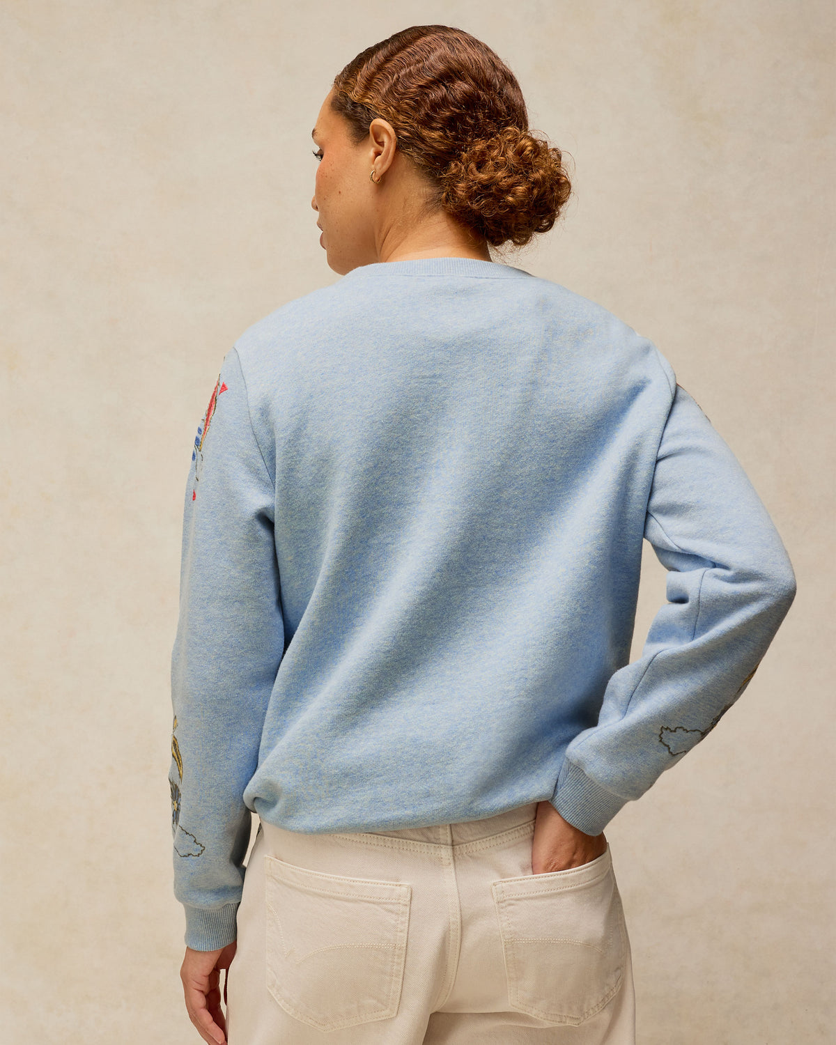 Embroidered Sweat - Mid Blue