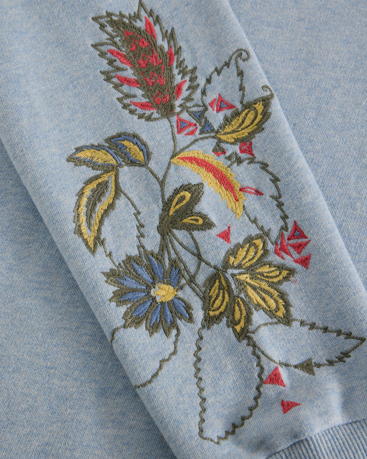 Embroidered Sweat - Mid Blue