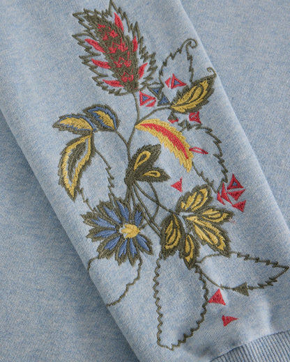 Embroidered Sweat - Mid Blue