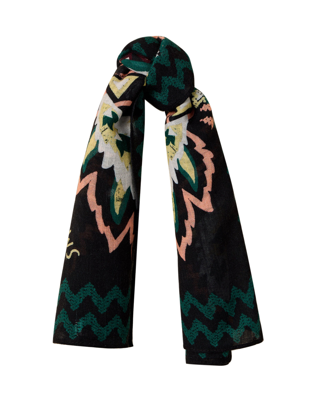 Emily Square Printed Scarf - Green Print