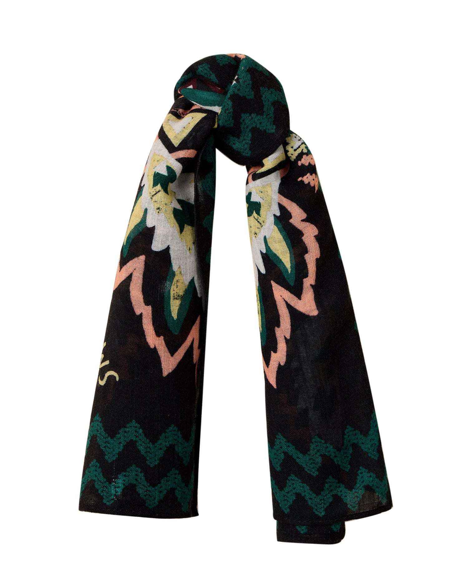 Emily Square Printed Scarf - Green Print