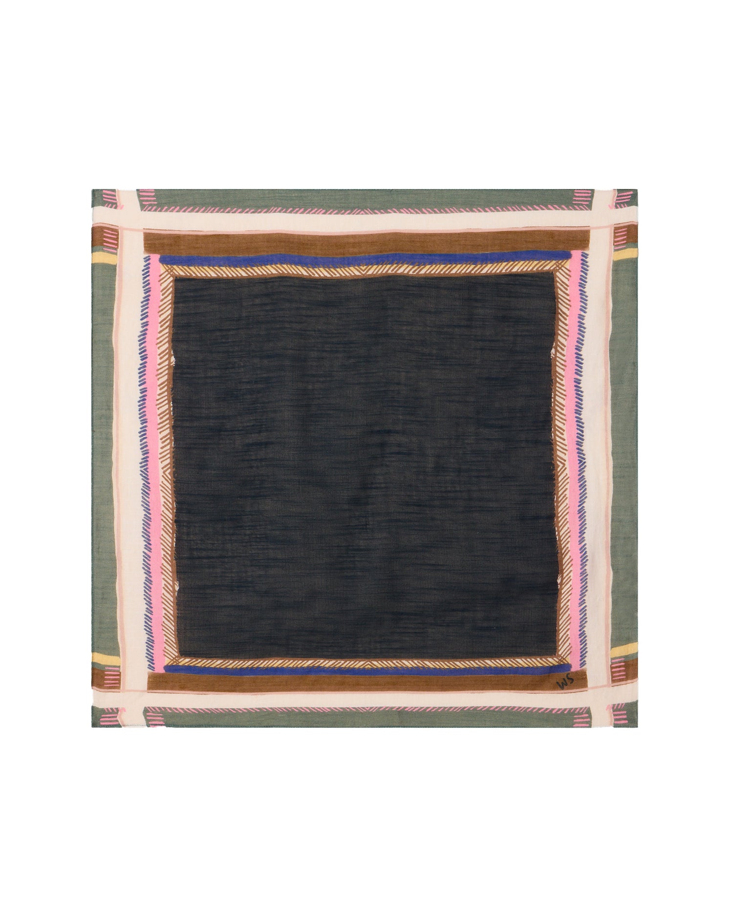 Emily Square Printed Scarf - Navy Print