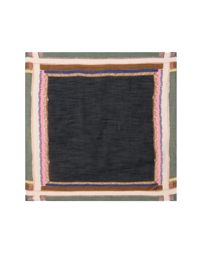 Emily Square Printed Scarf - Navy Print